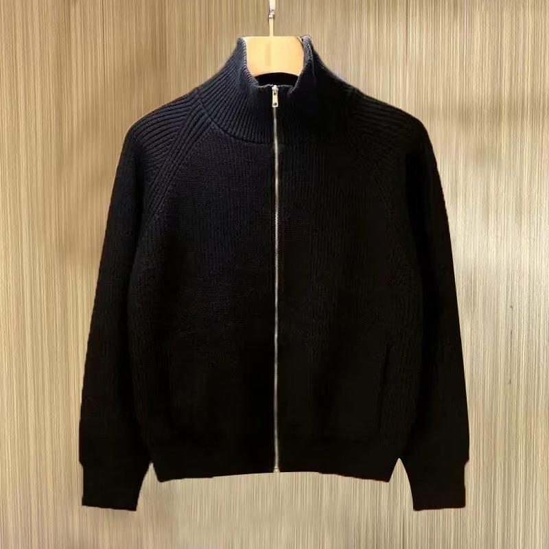 2024 Men's Korean Style Turtleneck Zipper Cardigan Sweater | Trendy Loose Knit Jacket Top