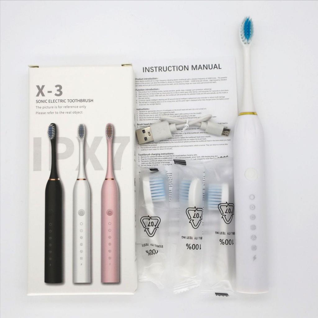 Электрическая зубная щетка, Перезаряжаемая модель, Универсальная щетка с мягкой щетиной для взрослых и детей, Портативный дорожный набор для домашнего использования, Зубная щетка.