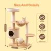 Multifunctional Cat Climbing Frame with Jumping Platform Integrated Cat Nest Scratching Post Breathable Pet House for Indoor Cat