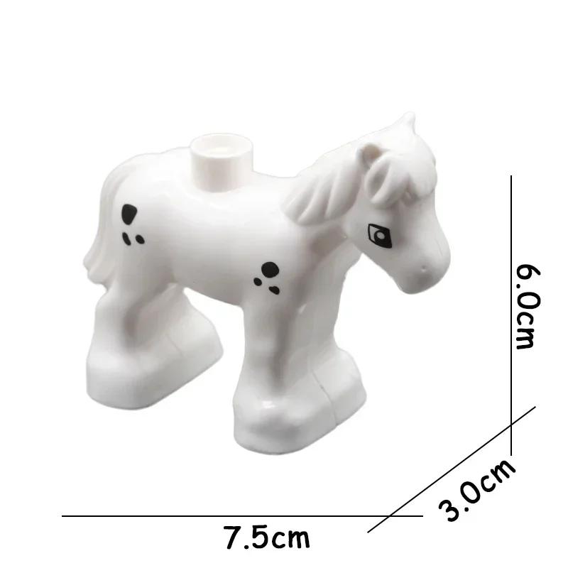 Big Size Building Blocks Animal Accessories Figures Farm Poultry Livestock Cat Rabbit Compatible Bricks Toys Children Kids Gifts