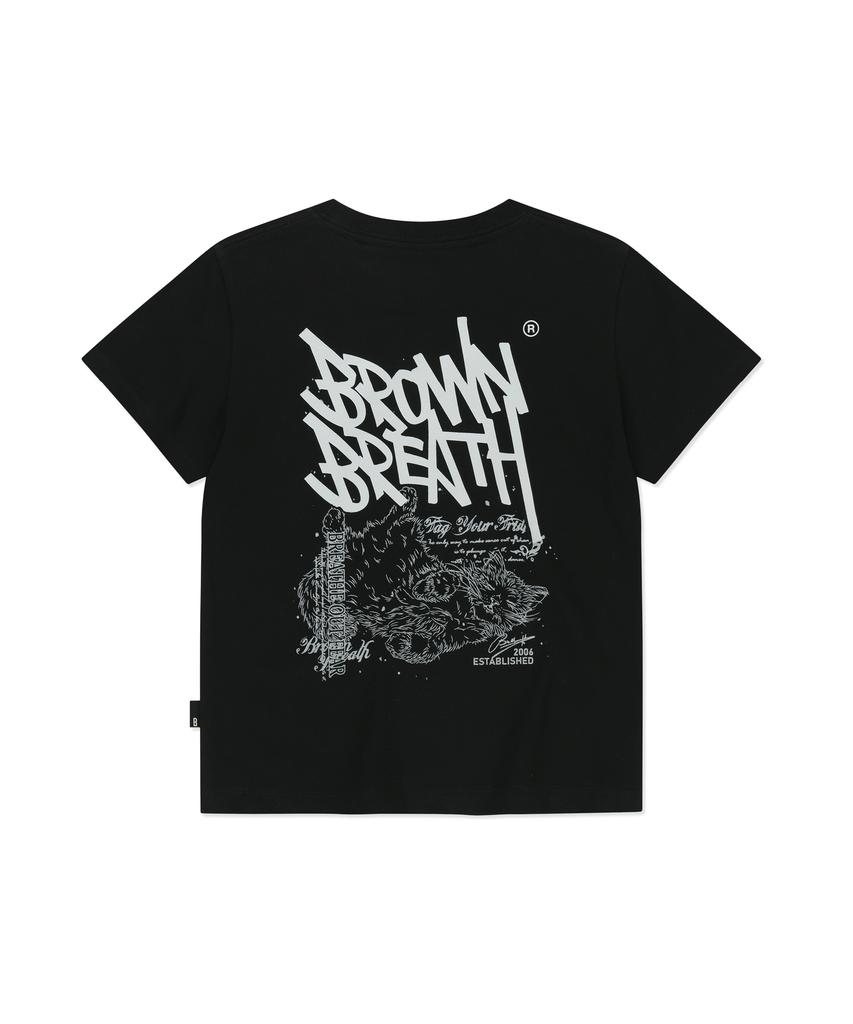 BROWNBREATH W Sleepy Tag Tee - Black