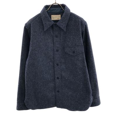 FULLCLOTHINGFACTORY сделано в Японии Рубашка с длинным рукавом Шерстяная 38 Синяя Куртка Мужская Б/у