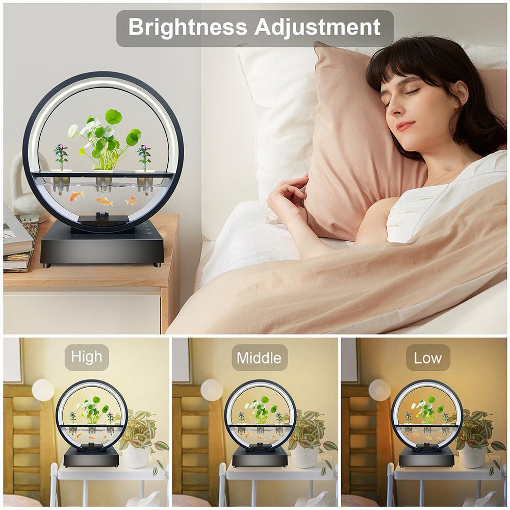 Водный элемент в помещении с динамиком BT Белый шум Светодиодные кольцевые фонари Настольный орнамент Пульт дистанционного управления