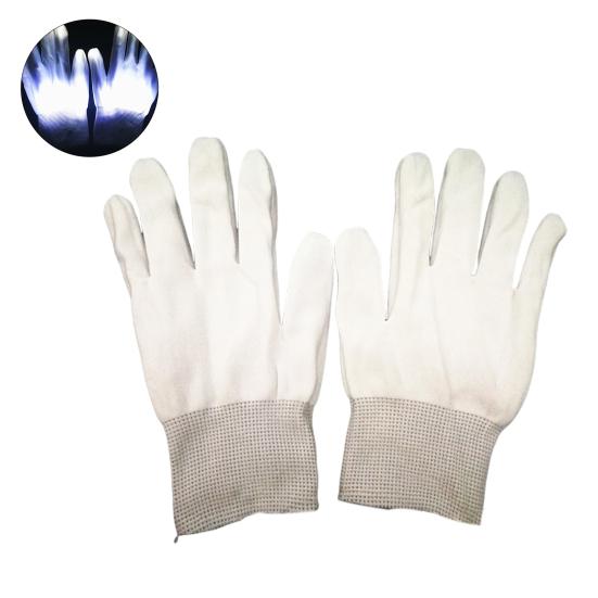 1 пара светодиодных клубных перчаток с регулируемыми режимами мигания, противоскользящими кнопками, питание от батареек