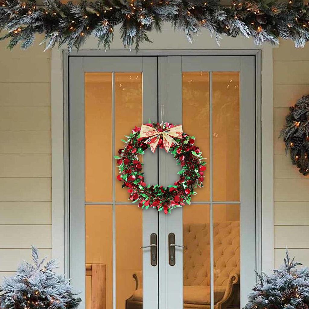 Искусственный рождественский венок, украшение для фото, рождественская гирлянда для входной двери, окна