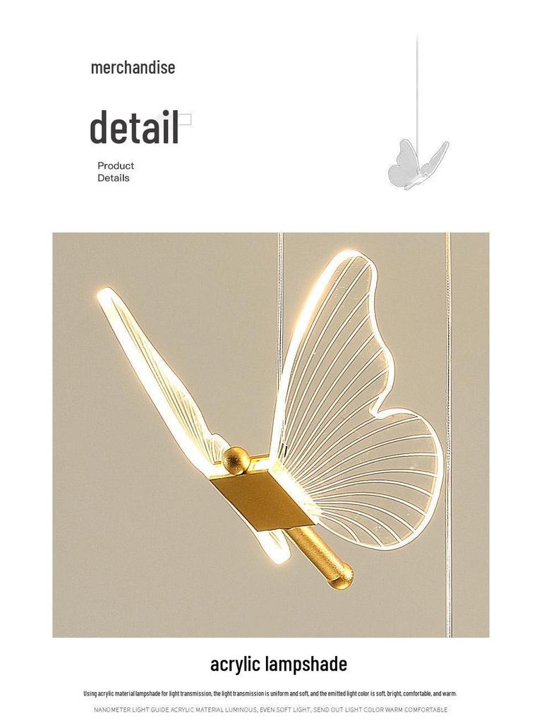 Nordic Modern Butterfly LED Chandelier for Bedroom & Bar Counter