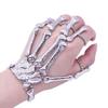 Unisex Elastic Metal Skeleton Linked Hand Chains Halloween Punk Style Bracelet Ornaments