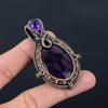 Unique Amethyst & Amethyst Gemstone Pure Copper Wire Wrap Handmade Jewelry Pendant