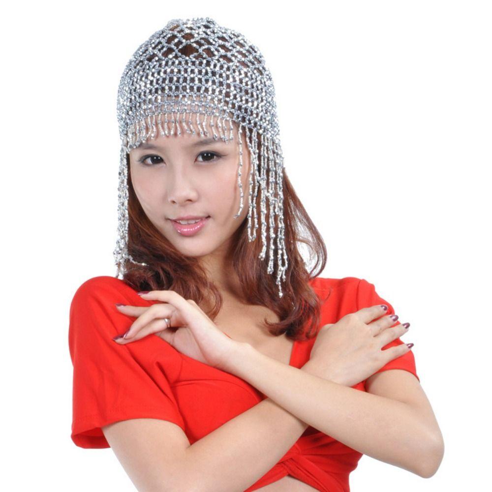 Gold/Silver Beaded Hat Handmade Women Hairpieces Beautiful Headband Hair Jewelry