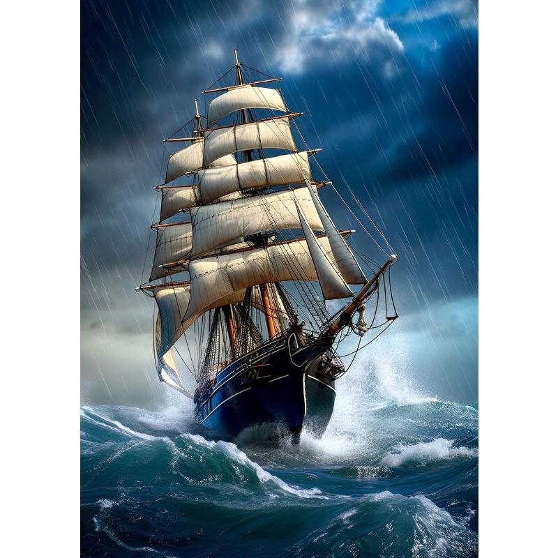 Винтажный Парусник Парусный Пейзаж Постер Печать на Холсте Винтажный Океан Парусник Настенное Искусство Картина Домашний Декор Комнаты Cuadros