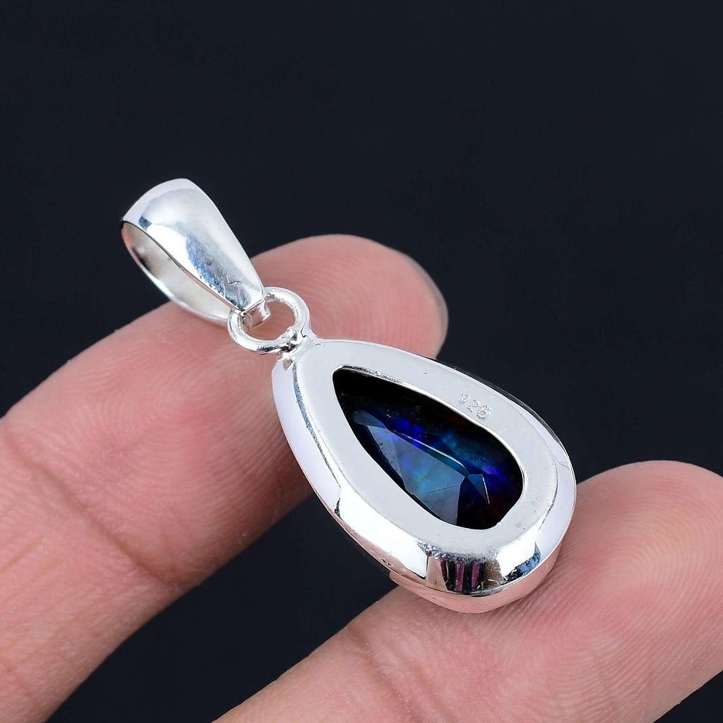 Подвеска из драгоценного камня аммолит, твердая подвеска из стерлингового серебра 925 пробы, ювелирный подарок для унисекс