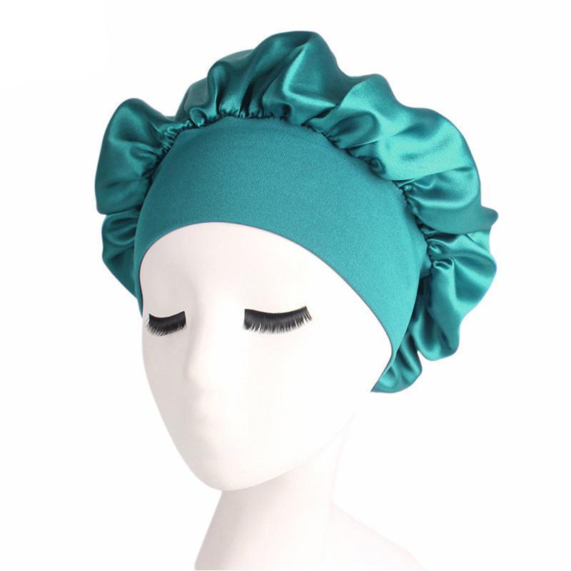 Solid Satin Bonnet Hair Styling Sleep Hat Wrap Shower Cap Hair Styling Tools