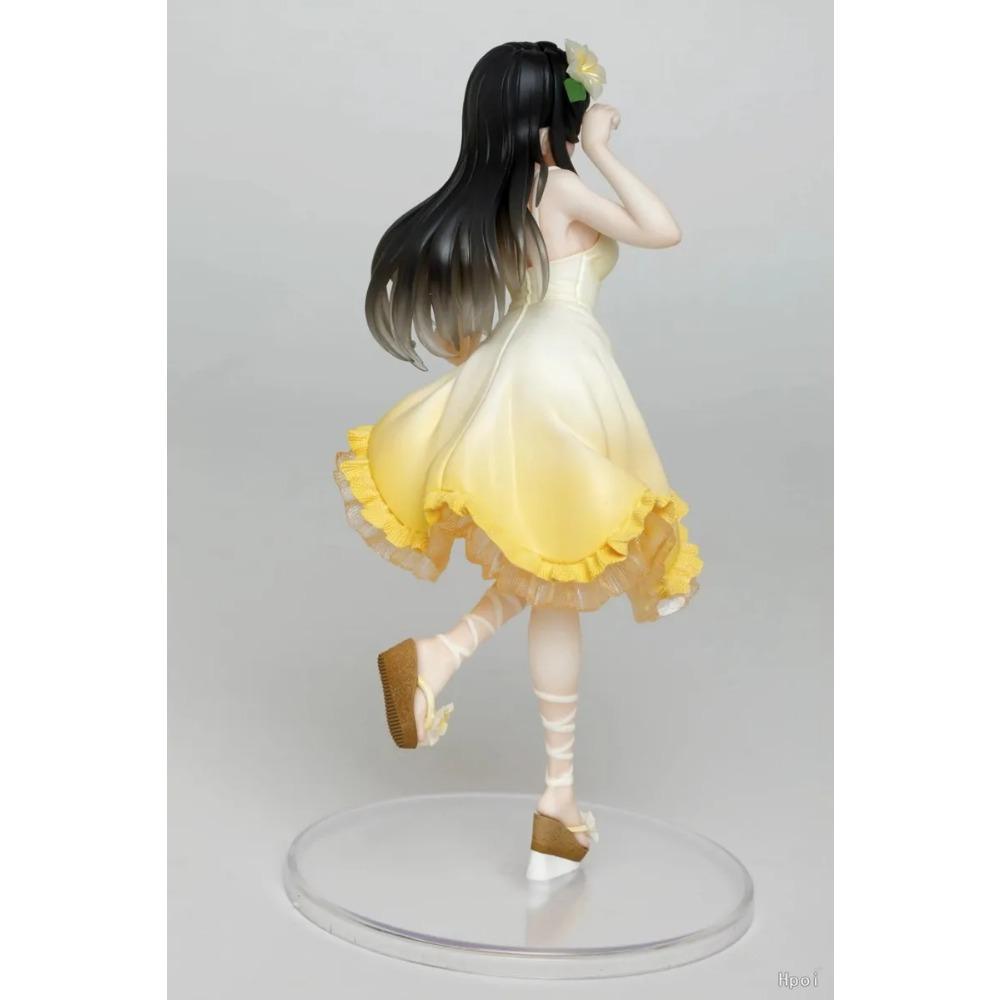 20CM Anime Figure Sakurajima Mai Anime Youth Pig Head Boy Will Not Dream Of Bunny Girl Senpai Sitting Yellow Dress Model Toys