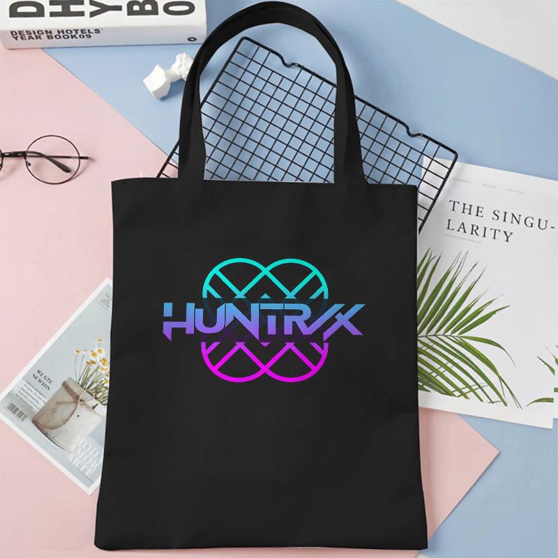 KPOP Охотники на демонов Девичья группа Принт Студенческая книга Наплечная холщовая сумка Сумка для покупок