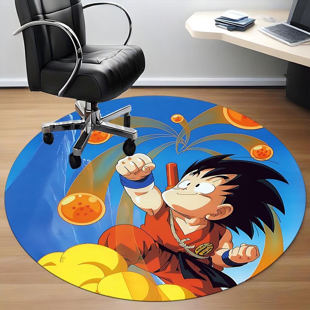 1pcDragon Ball Z Goku Office Round Area Rug, Indoor Mat Suitable For Office, Bedroom Living Room Home Decor, Room Deco,  Offic a0928101