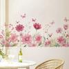 Наклейка на стену романтический цветочный узор бабочки самоклеящаяся отличная липкость противоскользящая влагостойкая наклейка для украшения стены спальни гостиной