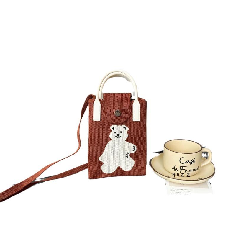 Ns сумка для мобильного телефона мультяшная милая нишевый дизайн вязаная сумка универсальная сумка через плечо мессенджер кошелек для мелочи милый стиль