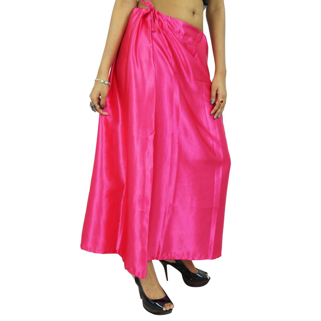 Индийская атласная шелковая юбка из Болливуда, твердая подкладка для женщин сари