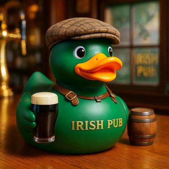 Ирландский паб фигурка утки пьющей кепка-блин зеленая статуэтка утки смола животное скульптура дом офис бар