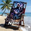 Custom Name Personalized Jujutsu Kaisen Print Beach Towel, for Trip Camping Beach Party Home Decor, Birthday Gift for Family & Friends