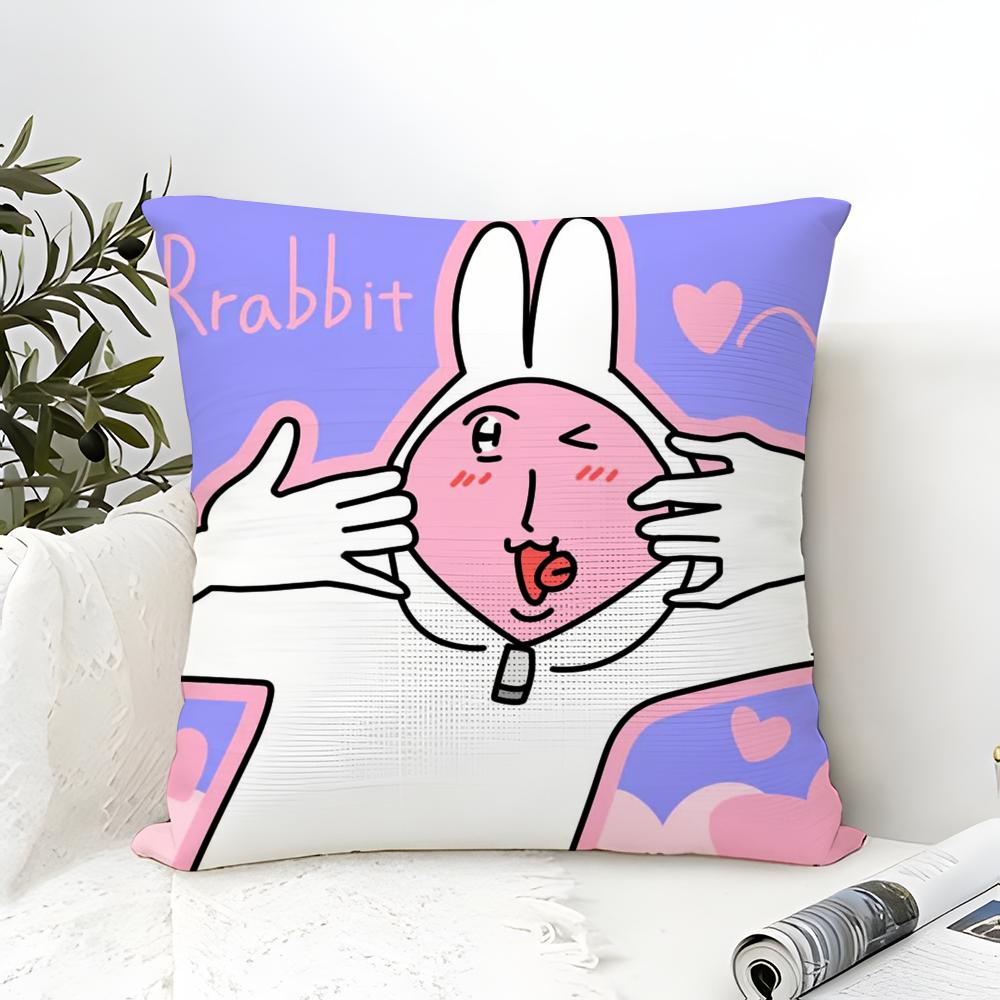 Cartoon Pink Funny Rabbit Friends  Pillow Case linen pillow case sofa home decor cushion cover cushion cove