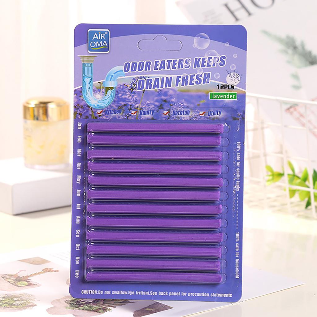 Pipe Cleaning Sticks Oil Decontamination Kitchen Toilet Bathtub Drains Cleaner 12pcs Set