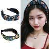Bohemian Styles Mexican Headbands Wide Knotted Hairband for Women with Embroidered Flower for Festival Occasion