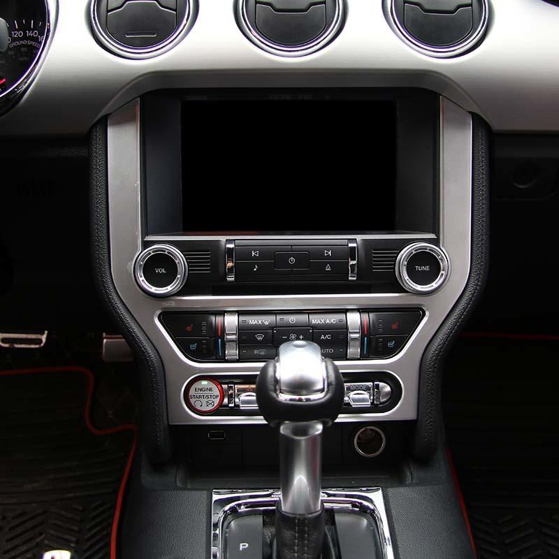 Car Central Control Navigation Panel Decorative Cover Stickers Fit For Ford Mustang 2015 Up ABS Interior Accessories