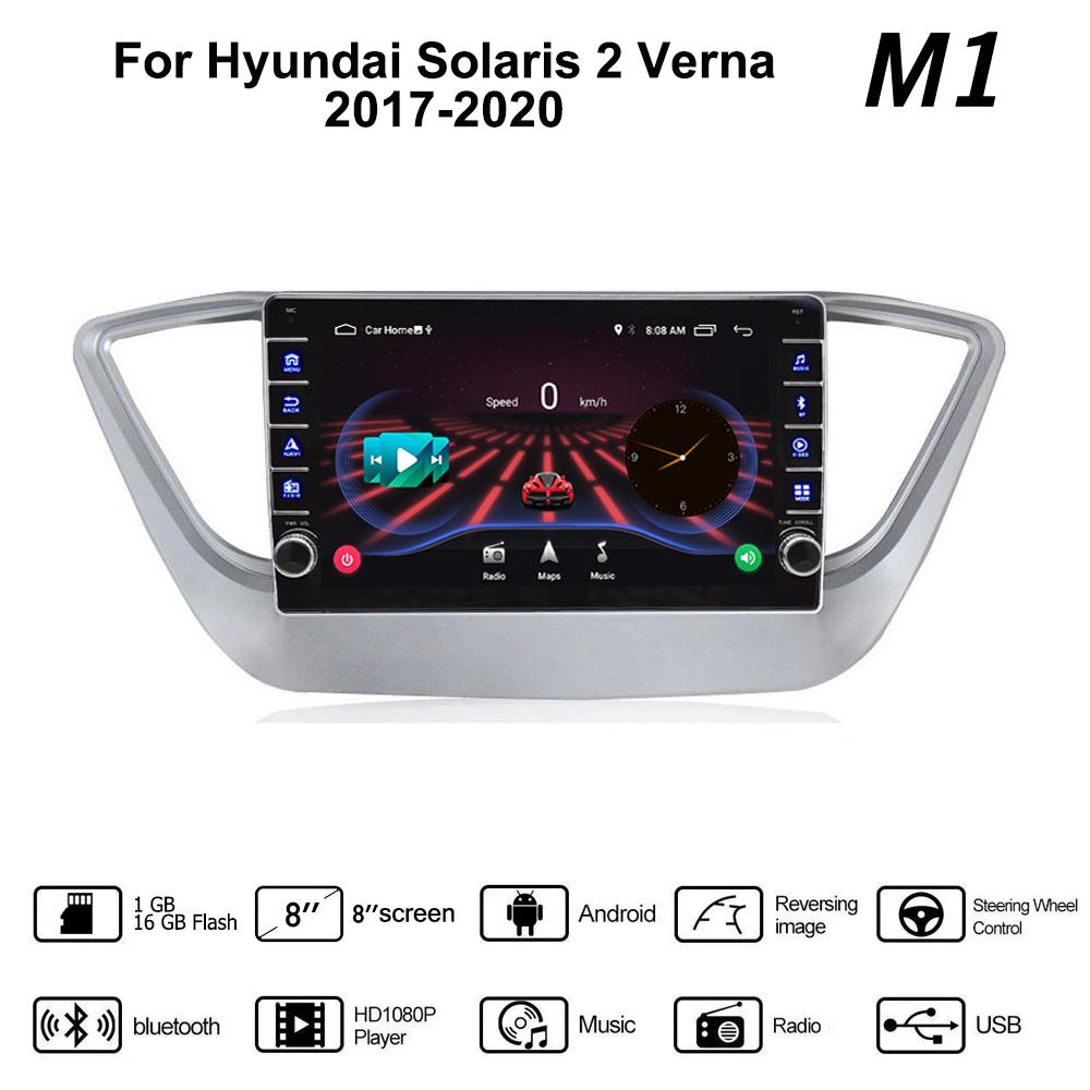 Wi-Fi 2Din Android автомобильный радиоприемник мультимедийный видеоплеер для Hyundai Solaris 2 Verna 2017-2020 с кнопкой Carplay GPS 2 + 32 ГБ