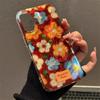 Perforated Vortex Shell IND Retro Small Flower Phone Case For iPhone 11 12 13 14 15 16 17 Pro Max XR X XS 7 8 16 Plus Soft Cover