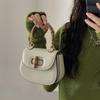 New Lock Buckle Bamboo Bag Retro Cowhide Saddle Bag Niche High-end Messenger Handbag