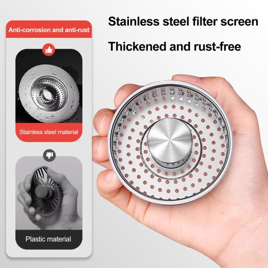Kitchen Drain Anti-Clogging Strainer Rust-Resistant Universal Sink Sink Stopper