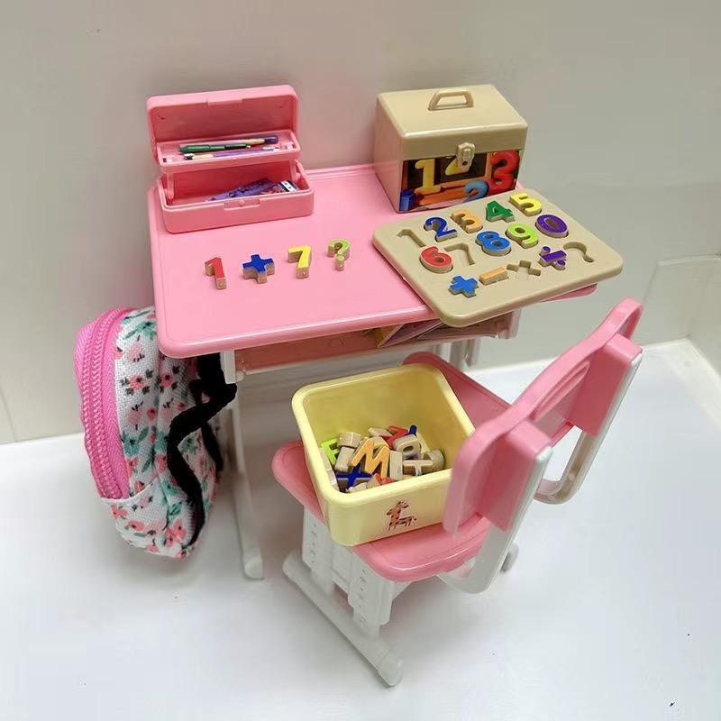 New 1Set Miniature Simulation Model Dollhouse Letter Numbers Block Puzzle Sorting Math Bricks Small Ornament Toys For Children