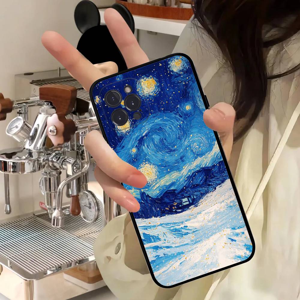 Мультяшный чехол для телефона в стиле Ван Гога для IPhone 17 16 15 14 11 12 13 Mini Pro XS Max Plus Funda Shell