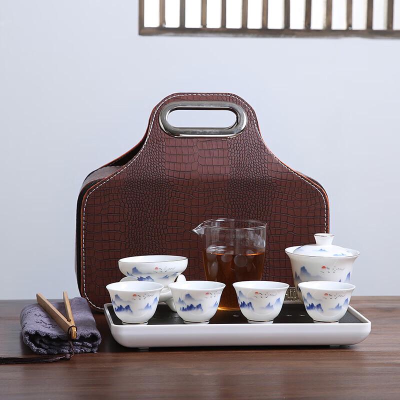 Celadon Ceramic Travel Tea Set with Gaiwan