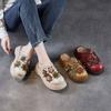 Ethnic Style Thick Soled Women's Outerwear Slippers Genuine Leather Flower Sandals