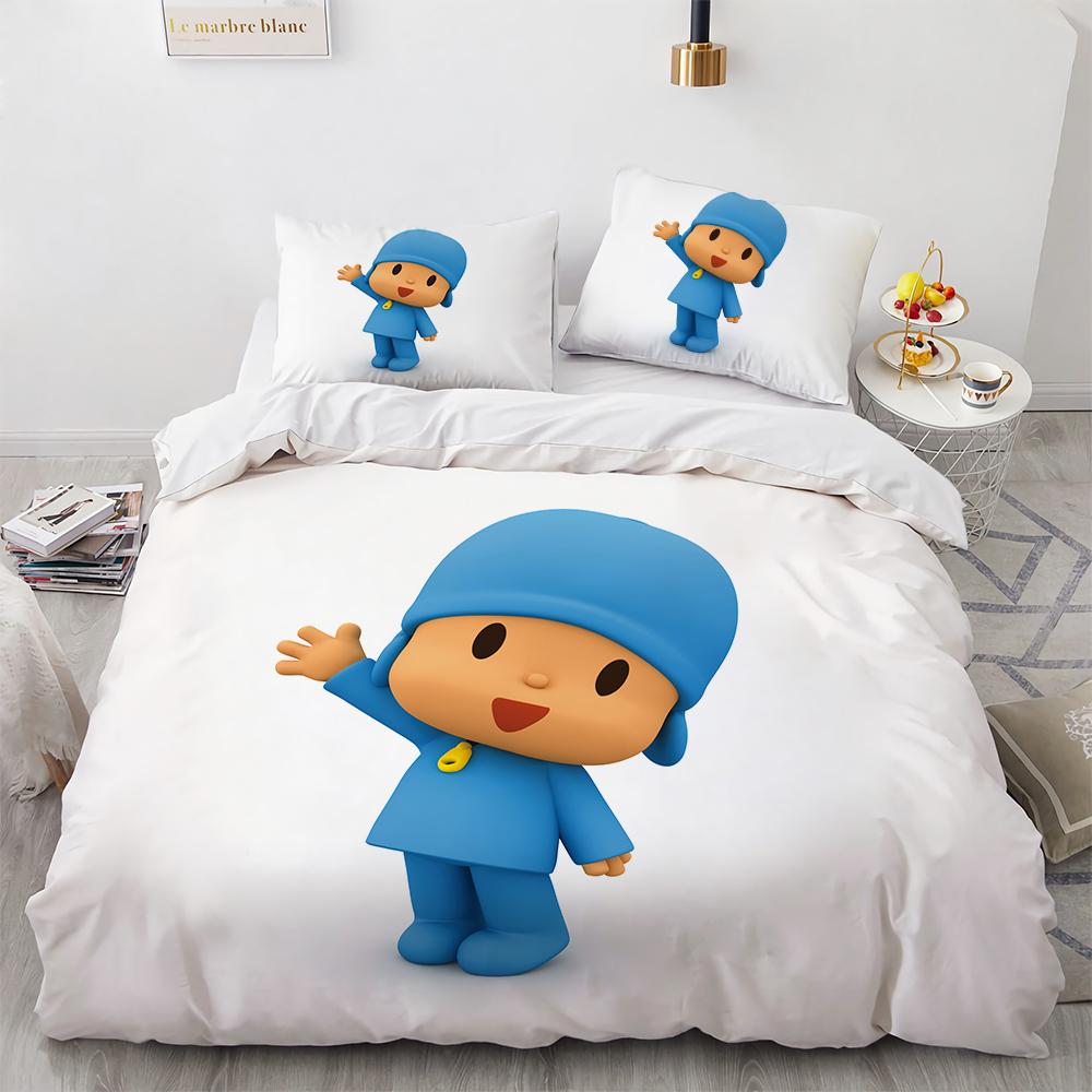 Комплект постельного белья Pocoyo 3D-принт Пододеяльник и наволочка Одеяло Пуховое одеяло Семейное украшение Дом Теплый текстиль Чехол Комплект постельного белья