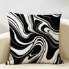 Luxury Sophisticated Black White Art Cushion Cover Natural Linen Organic Fabric Printing Breathable Perfect For Home Decor