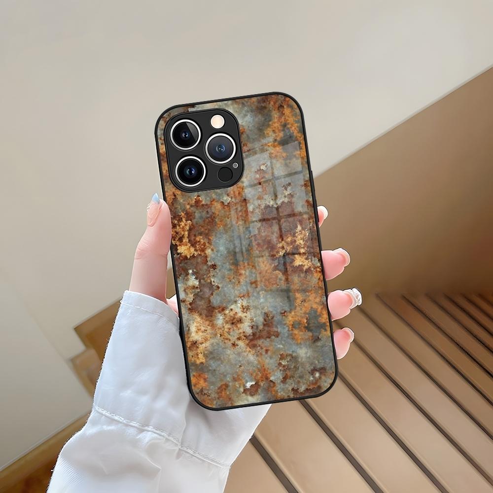 Чехол для телефона Закаленное стекло Для IPhone 13 17 15 16 14 12 11 Pro Max Plus Mini XR XS SE2020 Coque Винтажный Промышленный Стиль Ржавый Pa