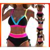 2025 Новый купальник бикини с высокой талией, женский повседневный и универсальный купальник из двух частей в европейском и американском стилях