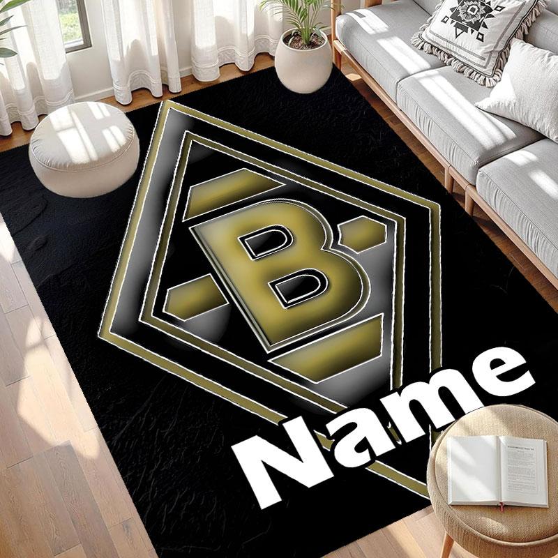 Custom Name Personalized Borussia Monchengladbach Print Carpet, Versatile Home Decor Rug, for Playroom, Apartment, Balcony, Entryway, Hallway Gift