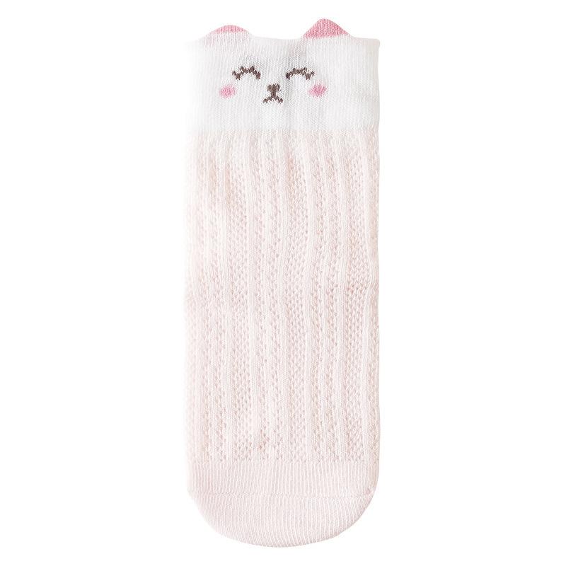 Летние детские носки для девочек и мальчиков, сетчатые тонкие детские носки с милым рисунком, мягкие и удобные носки для новорожденных 0-5 лет