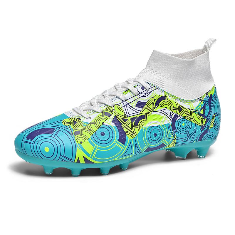 Men's Soccer Shoes FG/TF Non-Slip Soccer Cleats Train Shoe Personalized Print Design Outdoor Sneakers High Top Football Boots 46