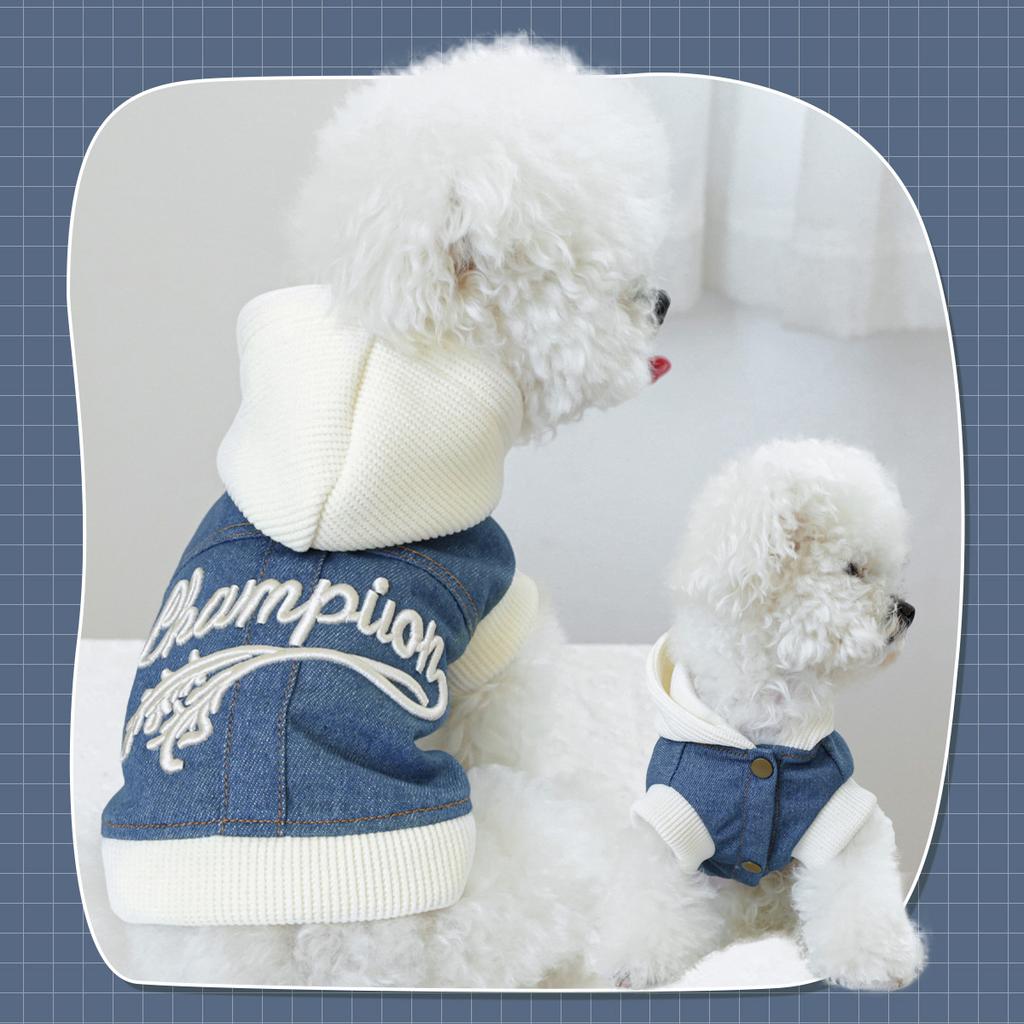 Pet Clothes Dog Cat Clothing Clothing Handsome Cute Rock Handsome Denim Collection Directly from the Manufacturer