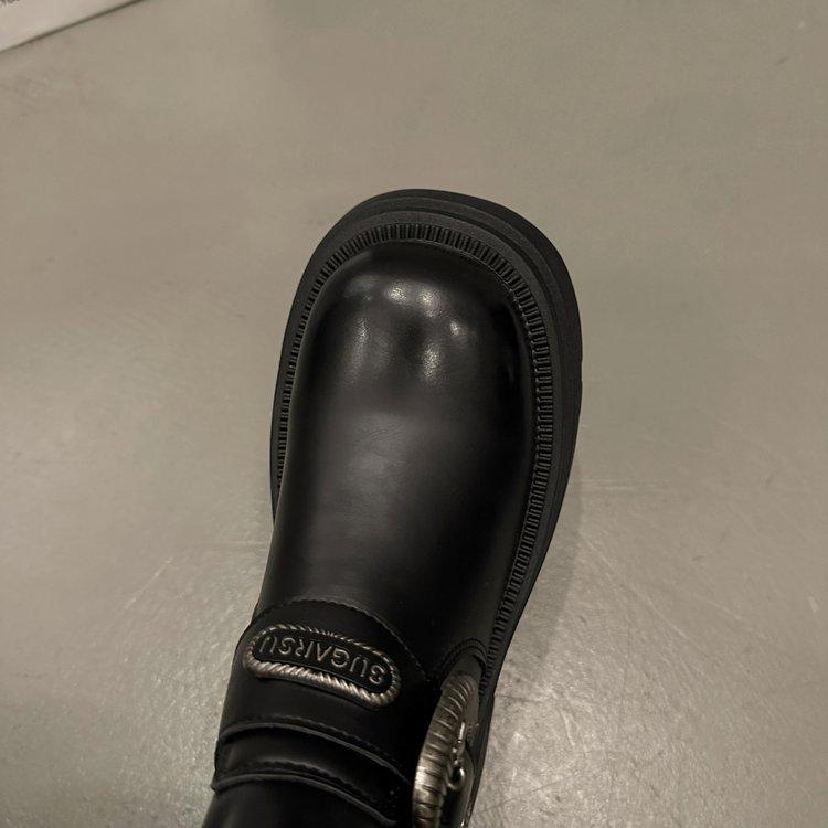 Зимние ботинки винтажные коричневые толстые каблуки толстая подошва женские модели осень Meilad увеличение высоты тонкие короткие ботинки