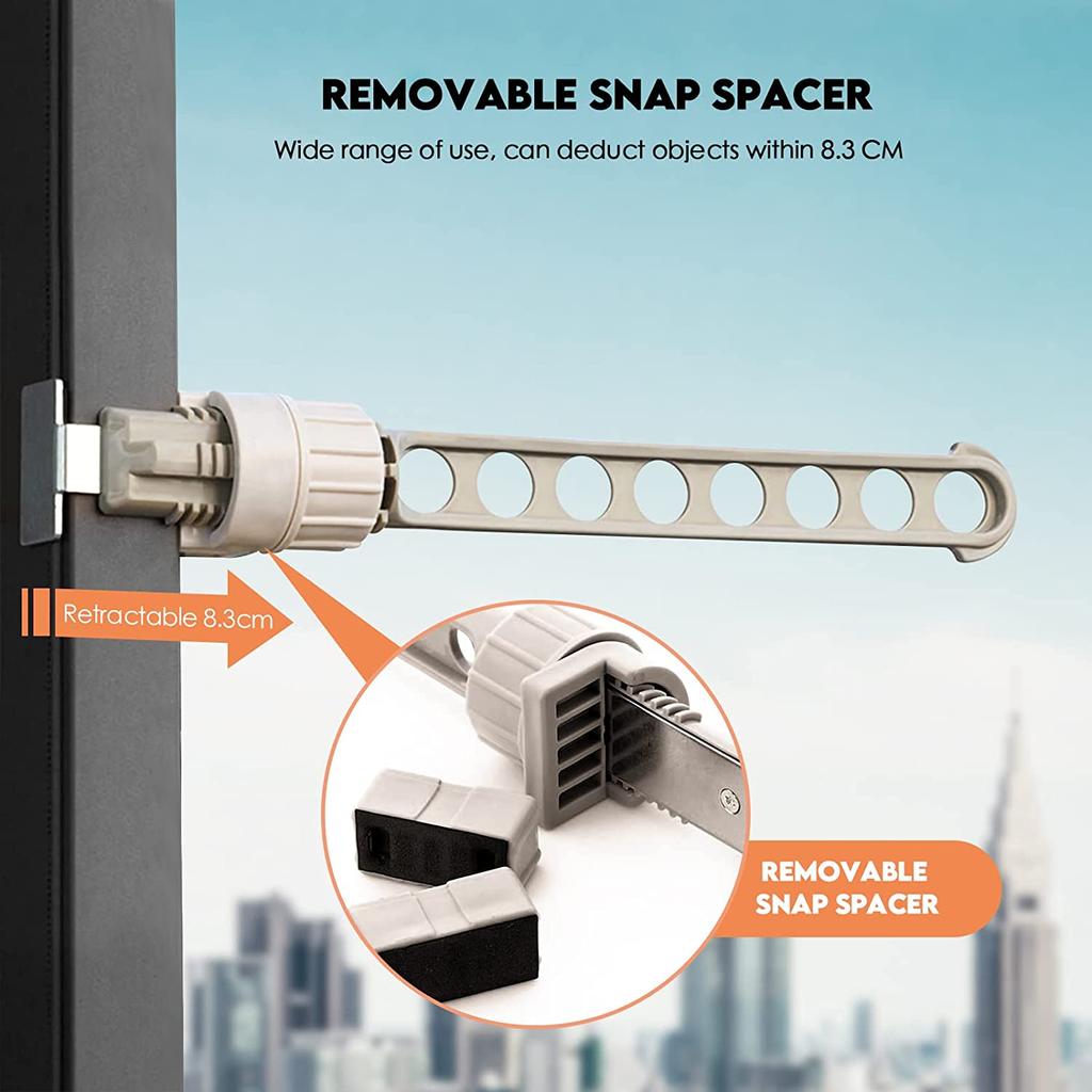 Вешалка для одежды на окно с 8 отверстиями для помещений, сушилка для белья на балконе, практичные органайзеры для белья