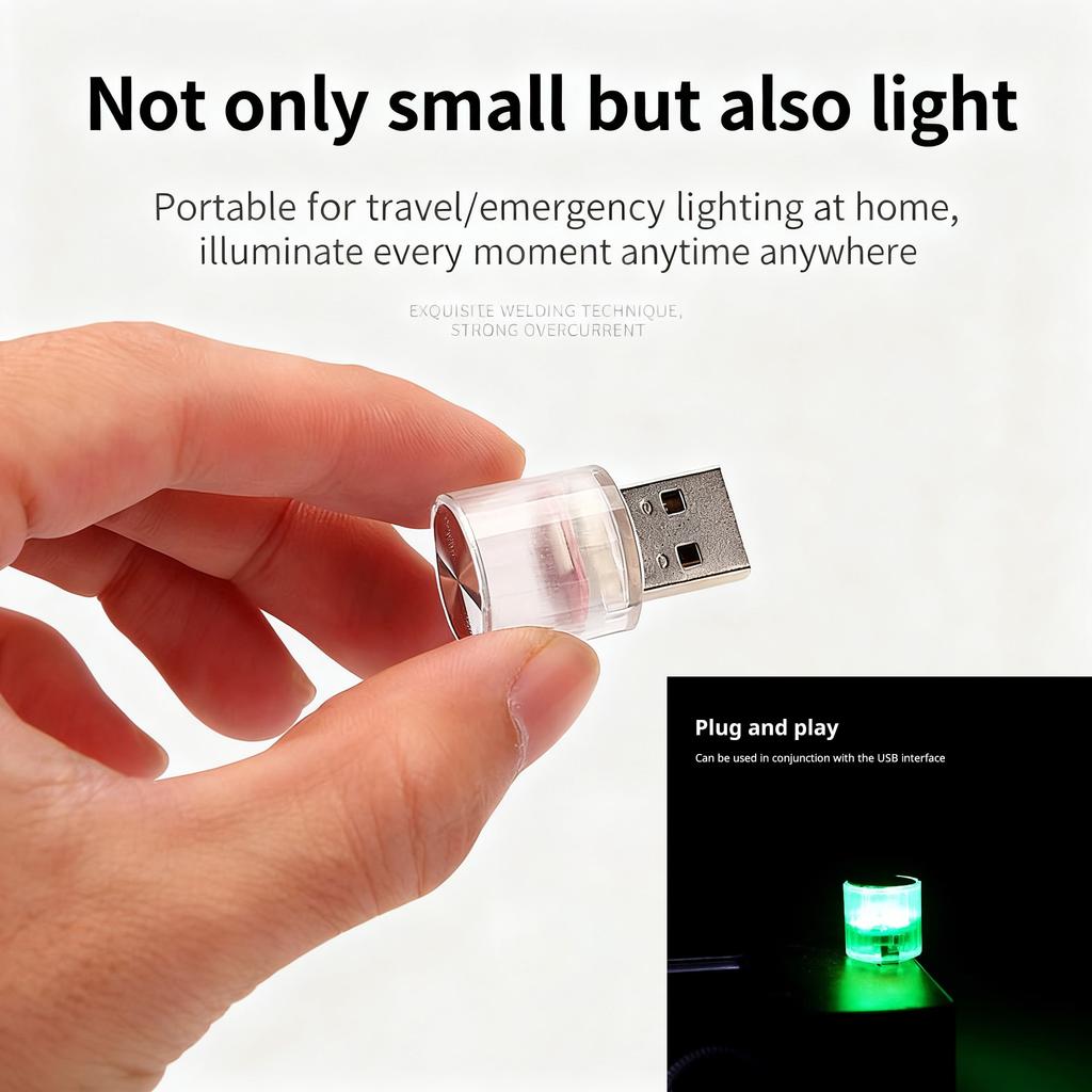 Новая мини-USB светодиодная лампа для создания атмосферы в салоне автомобиля, декоративные лампы для интерьера, Auto PC Computer, светодиодная лампа, Plug Play