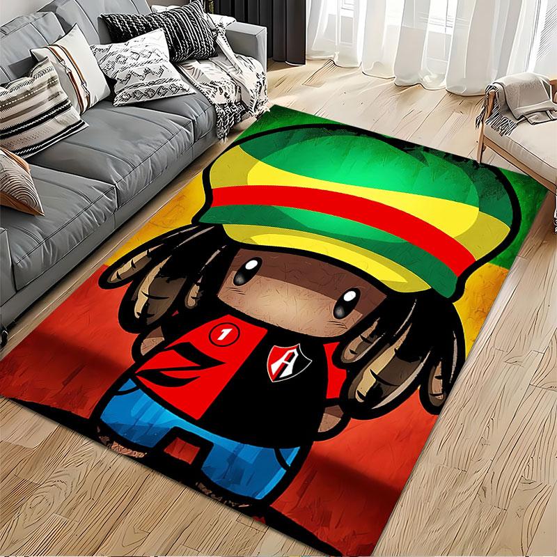 Cartoon Rasta Character Carpet suitable as a non-slip mat for the living room or bedroom sofa