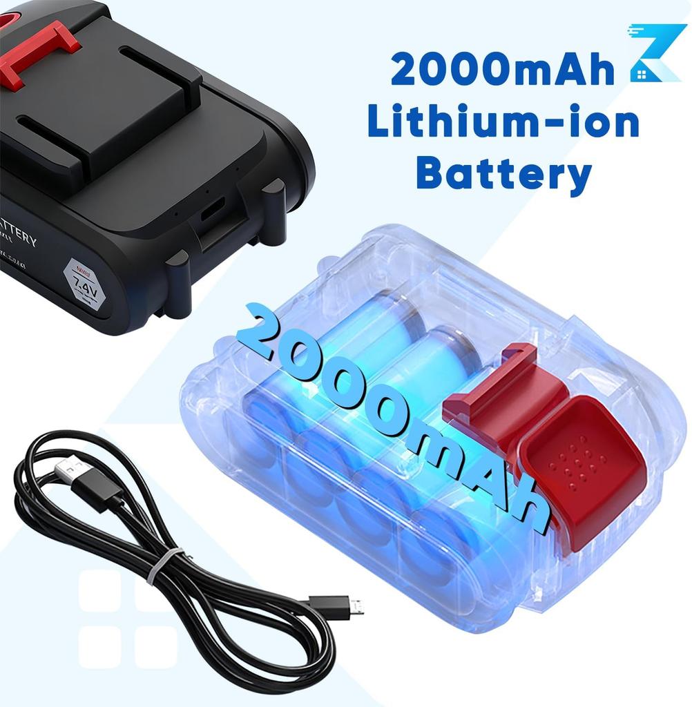 2 in 1 Cordless Car Vacuum & Air Compressor, 5000PA Suction, 150PSI Auto-Shutoff, LED Light, Fast Charging for Car, Home, Motorc