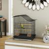 4 Door Bird Cage With 2 Bowls 2 Perches And Tray Made Of Metal And Plastic 47.5x36x54.5 Cm Black